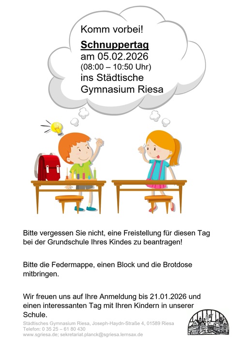 Schnuppertag am SGR 2026